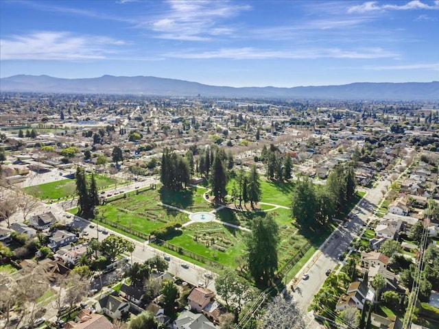 aerial view featuring a mountain view