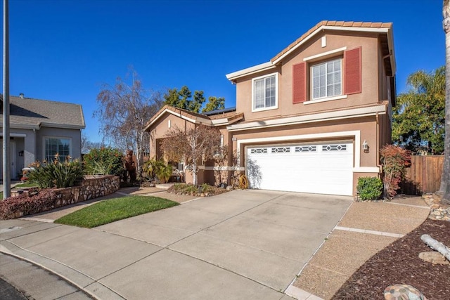 front facade with a garage