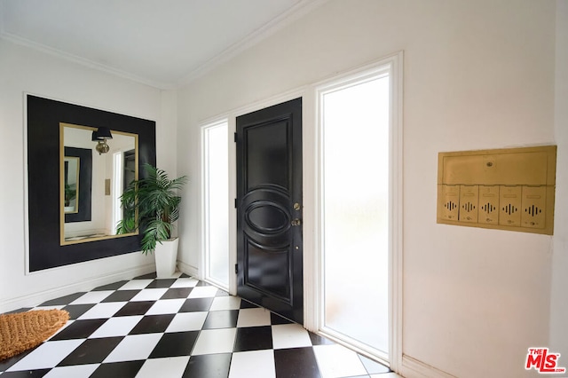 foyer entrance with crown molding