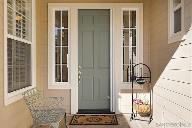 view of doorway to property