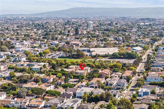 drone / aerial view with a mountain view