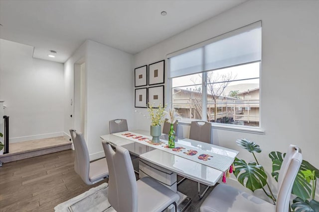 dining space featuring light hardwood / wood-style floors