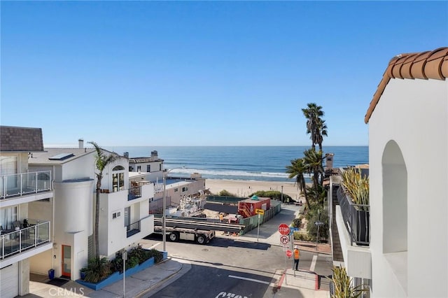 water view with a view of the beach