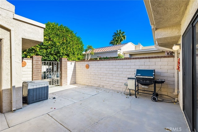 view of patio featuring grilling area