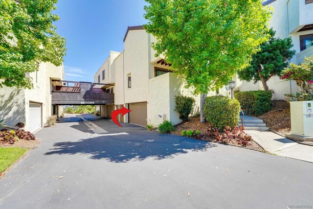 exterior space featuring a garage