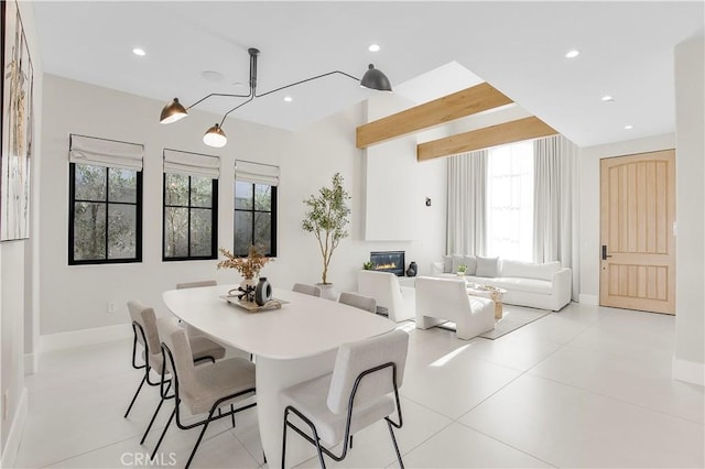 view of tiled dining room