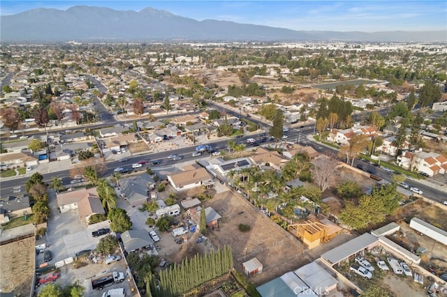 bird's eye view with a mountain view