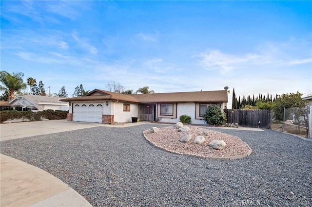 single story home featuring a garage