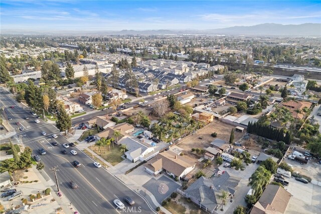 aerial view with a mountain view