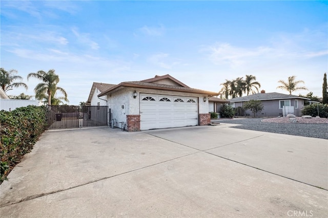 single story home with a garage