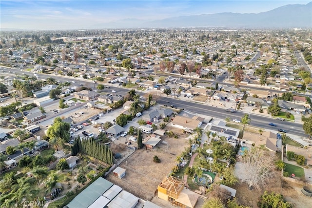 aerial view with a mountain view