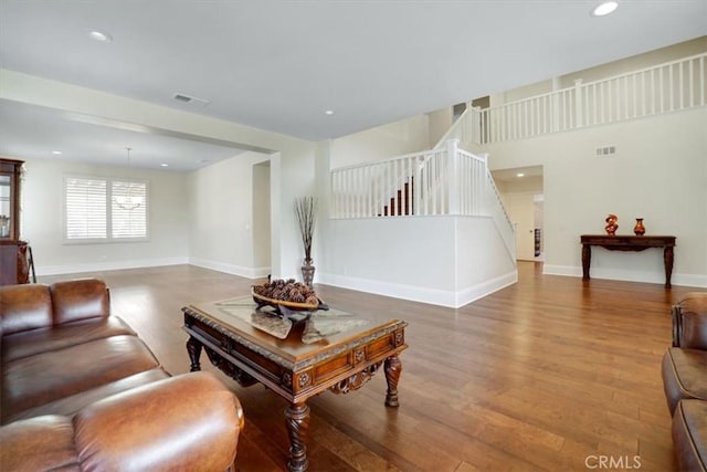 living room featuring hardwood / wood-style floors