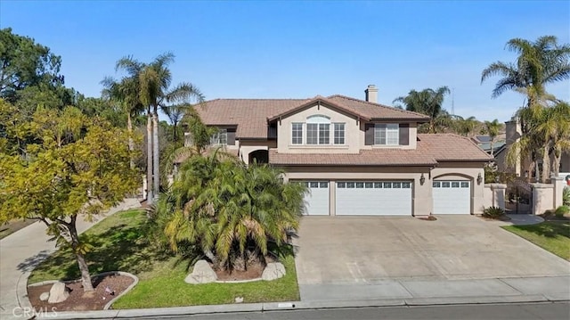 view of front property with a garage