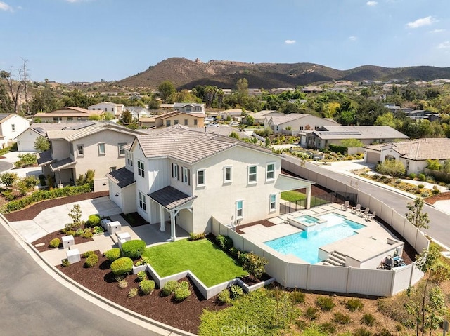 bird's eye view featuring a mountain view