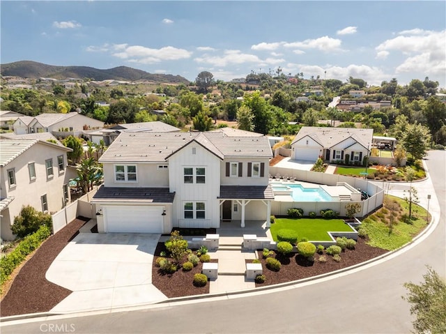 bird's eye view featuring a mountain view