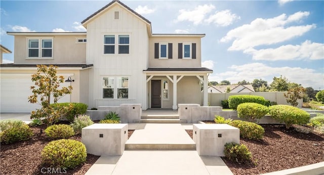 view of front of home with a garage