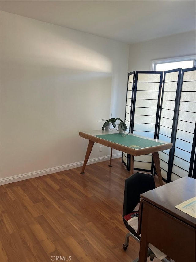 office area featuring wood-type flooring