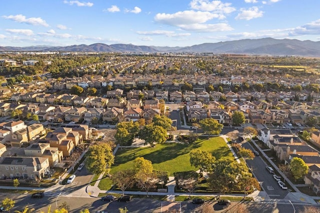 birds eye view of property featuring a residential view and a mountain view