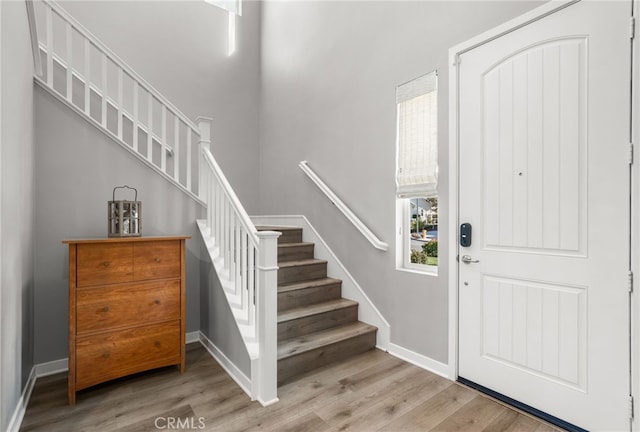 foyer with light hardwood / wood-style flooring