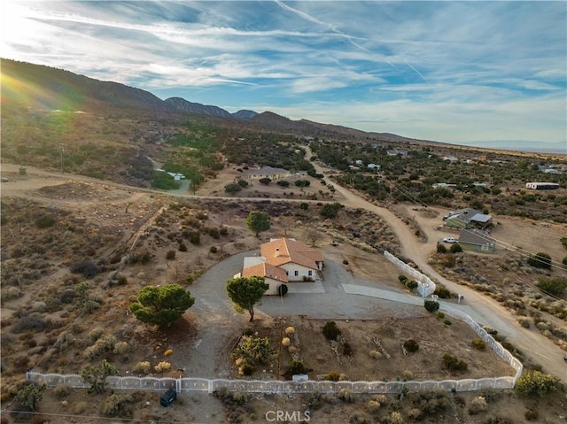 aerial view with a mountain view