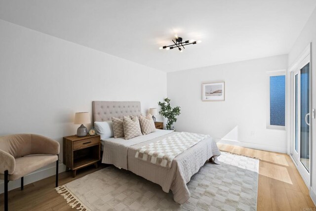 bedroom featuring light hardwood / wood-style flooring