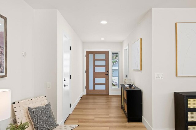 interior space featuring light wood-type flooring