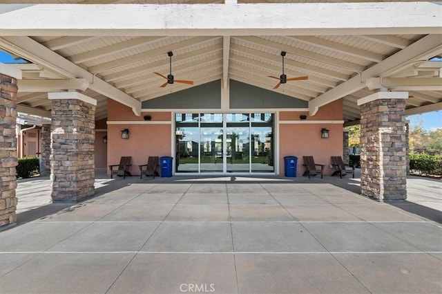 view of patio / terrace featuring a ceiling fan