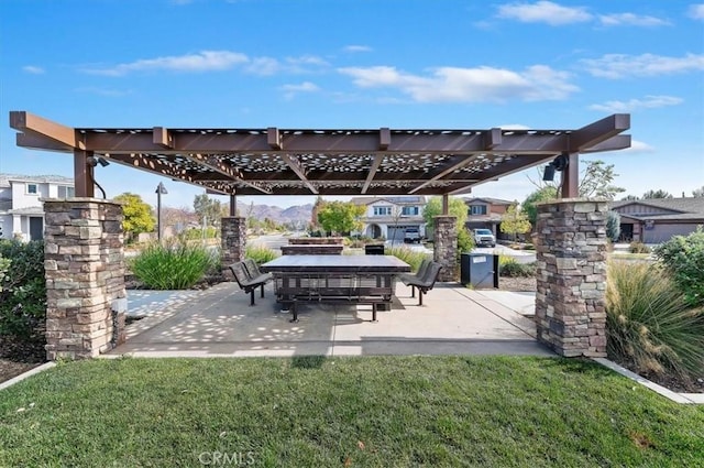 view of patio / terrace with a pergola