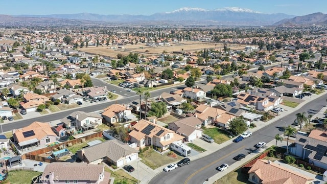 aerial view with a residential view and a mountain view