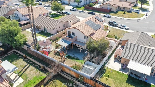 aerial view with a residential view