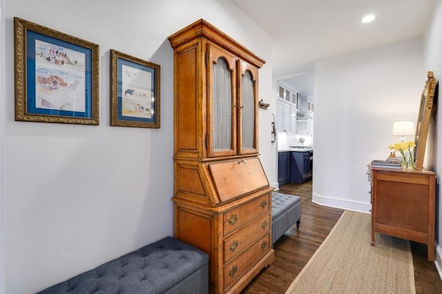 interior space featuring dark hardwood / wood-style floors