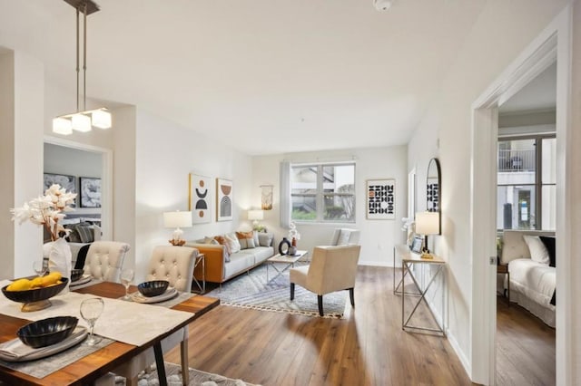 living room featuring hardwood / wood-style flooring