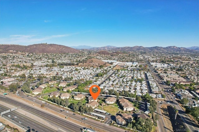 bird's eye view featuring a mountain view