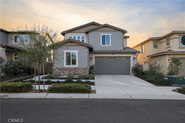 craftsman-style house with a garage