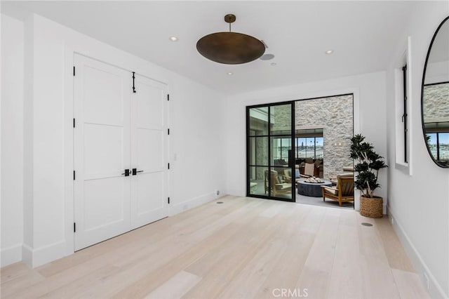 interior space featuring plenty of natural light and light wood-type flooring