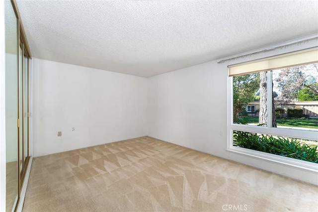 carpeted spare room featuring a textured ceiling