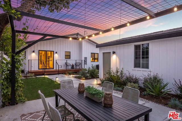 view of patio featuring a pergola