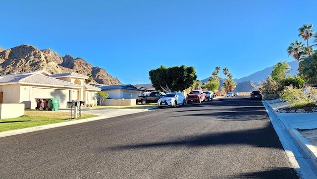 view of street featuring a mountain view