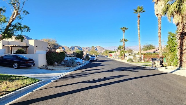 view of street with a mountain view