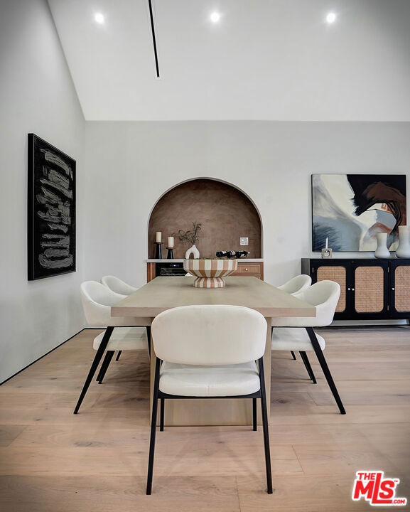 dining room with light wood-type flooring