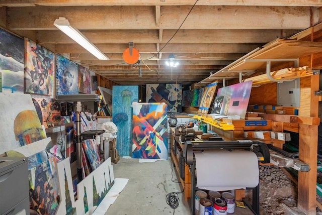 storage room featuring electric panel