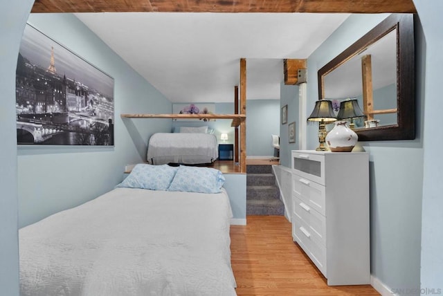 bedroom featuring light wood-type flooring