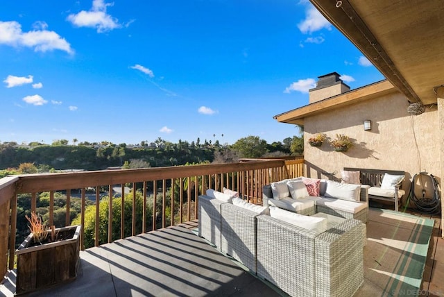 deck with an outdoor living space