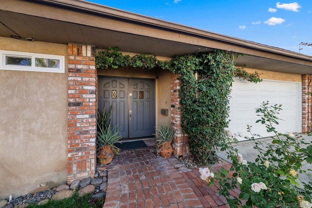 entrance to property with a garage