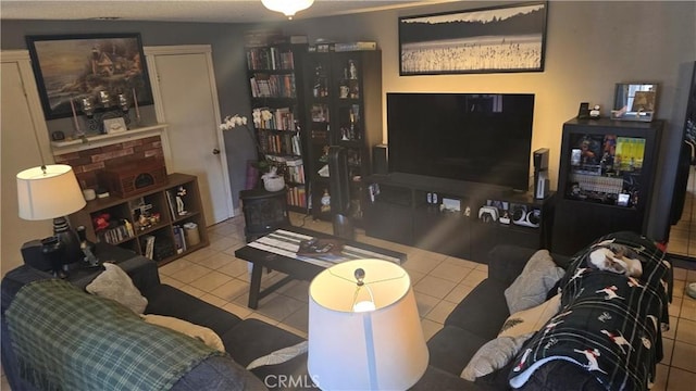 view of tiled living room