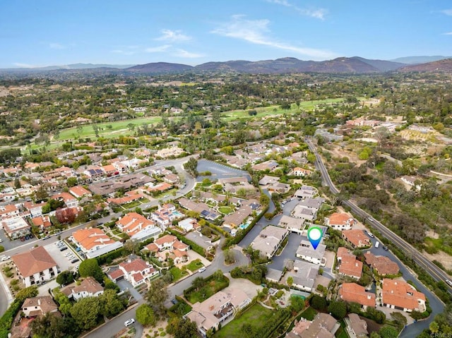 aerial view with a mountain view