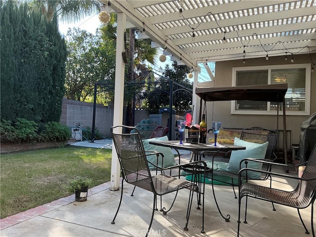 view of patio / terrace featuring a pergola