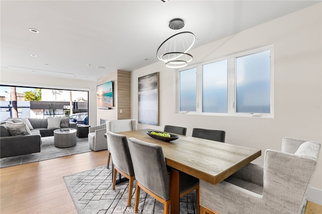 dining room featuring light hardwood / wood-style floors