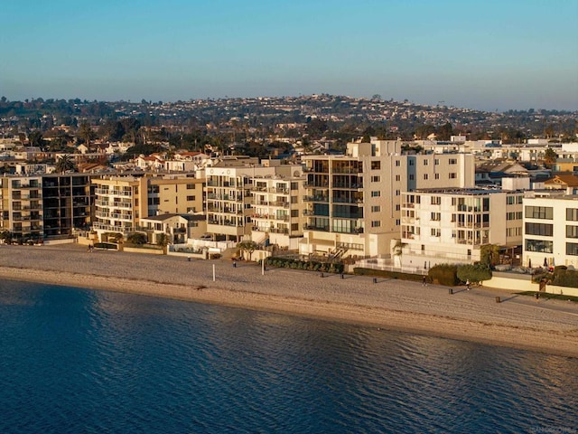 water view featuring a beach view