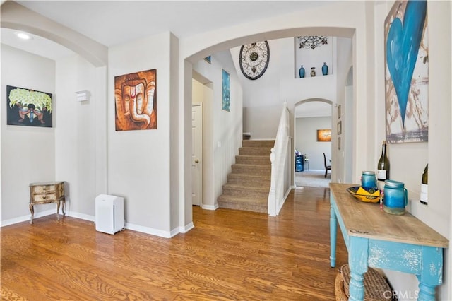 entrance foyer with hardwood / wood-style flooring